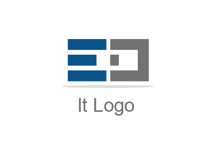 abstract blocky letter ED