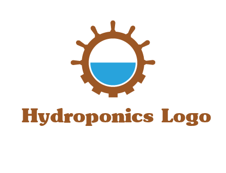 water in ship wheel and gear engineering logo icon