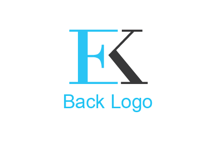 letter E forming letter K