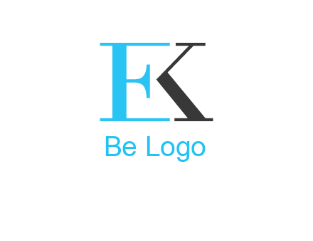 letter E forming letter K