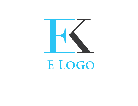 letter E forming letter K