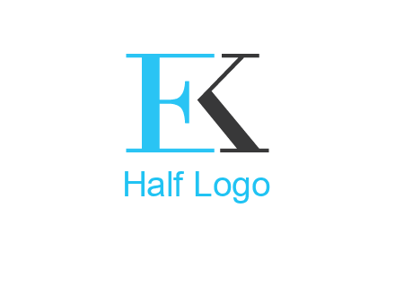 letter E forming letter K