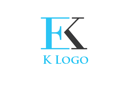 letter E forming letter K
