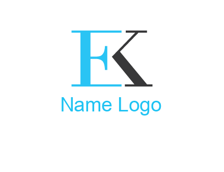 letter E forming letter K