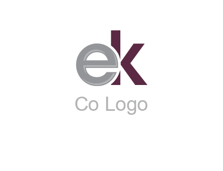 letter E overlapping letter K