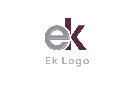 letter E overlapping letter K