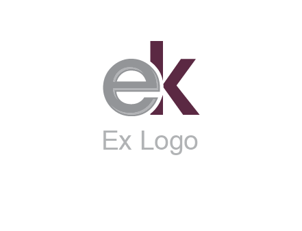 letter E overlapping letter K