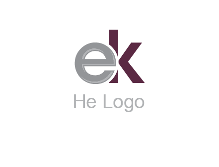 letter E overlapping letter K
