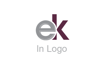 letter E overlapping letter K