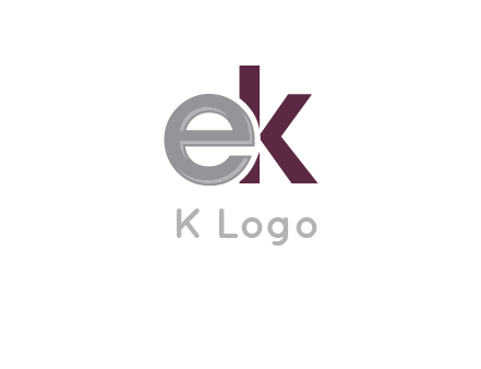 letter E overlapping letter K
