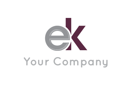 letter E overlapping letter K