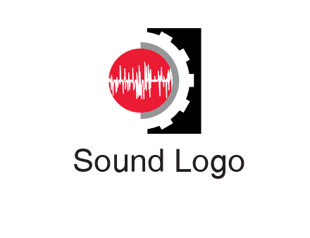 sound waves in circle and gear logo