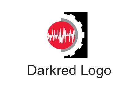 sound waves in circle and gear logo