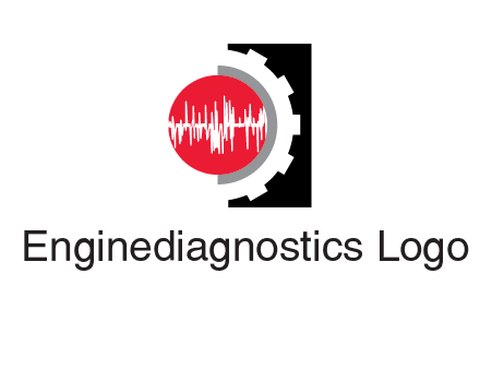 sound waves in circle and gear logo