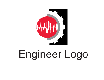 sound waves in circle and gear logo