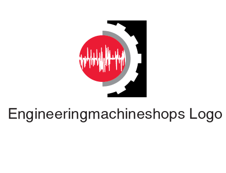 sound waves in circle and gear logo