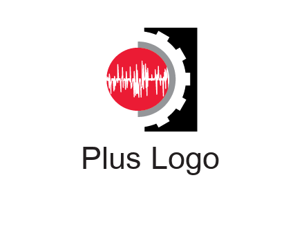 sound waves in circle and gear logo