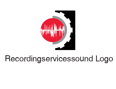 sound waves in circle and gear logo