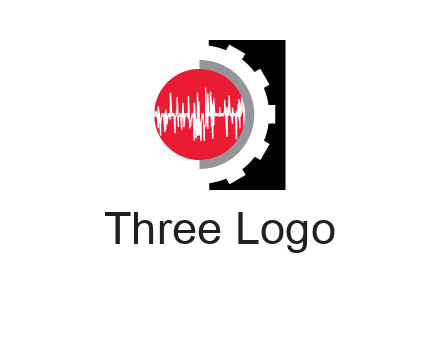 sound waves in circle and gear logo
