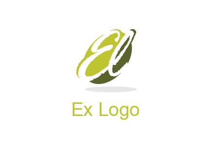Letters EL are in oval shape logo