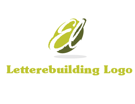 Letters EL are in oval shape logo