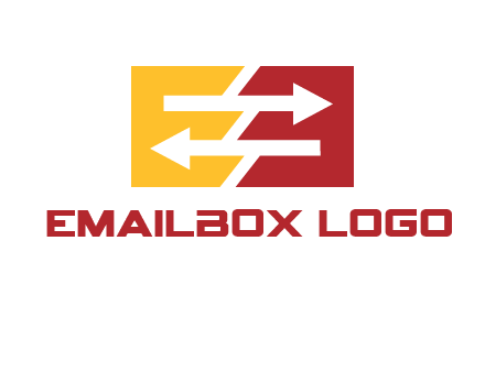 Letters EE creating arrows inside rectangle logo