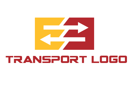 Letters EE creating arrows inside rectangle logo
