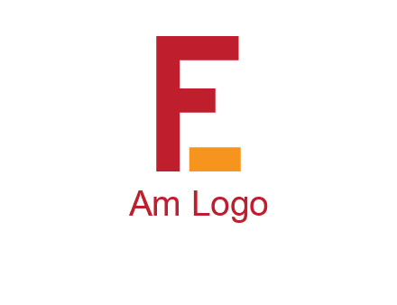 letter F with block forming letter E