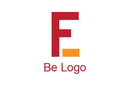 letter F with block forming letter E