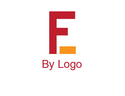 letter F with block forming letter E