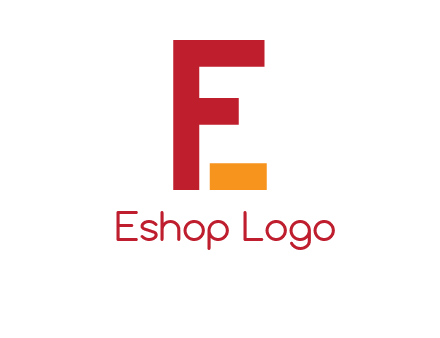 letter F with block forming letter E