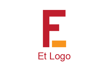 letter F with block forming letter E