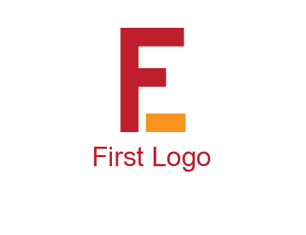 letter F with block forming letter E