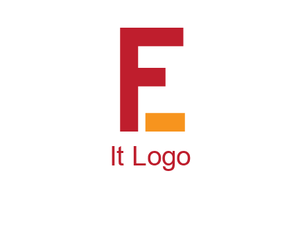 letter F with block forming letter E
