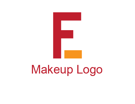 letter F with block forming letter E