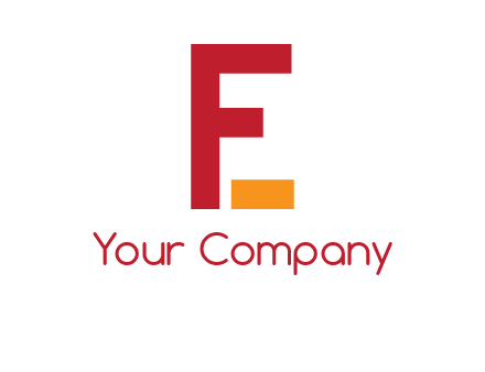 letter F with block forming letter E