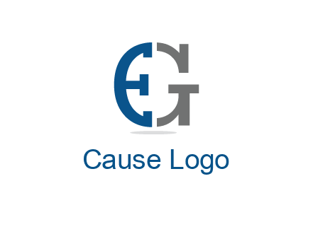 letter E forming letter G