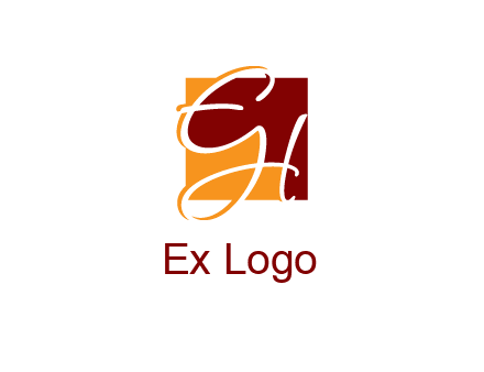 Letters EH are in a square logo