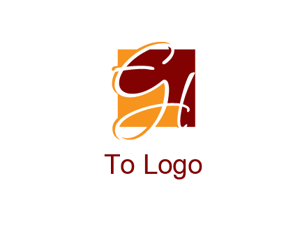 Letters EH are in a square logo