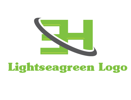 Swoosh around Letters EH logo