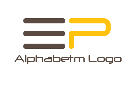 abstract letter E and letter P