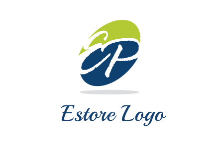 Letters EP are in a oval shape logo