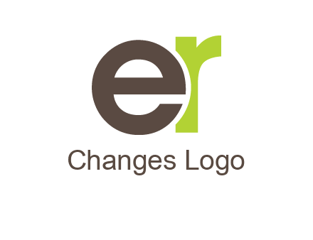 letter E overlapping letter R