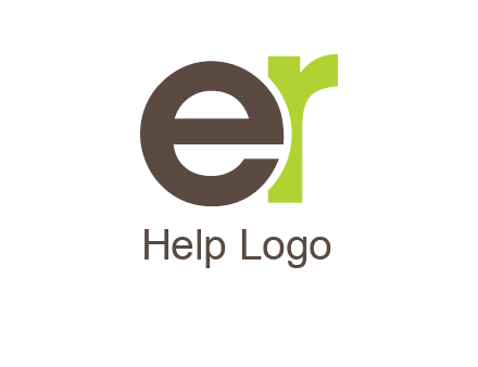 letter E overlapping letter R