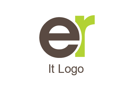 letter E overlapping letter R