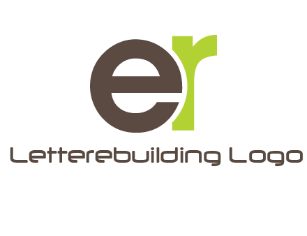 letter E overlapping letter R