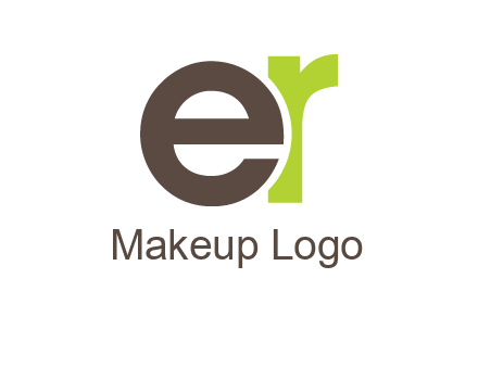 letter E overlapping letter R