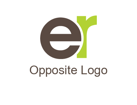 letter E overlapping letter R