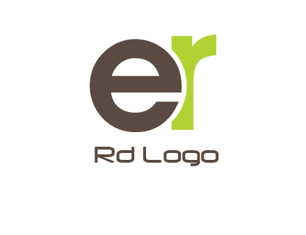 letter E overlapping letter R