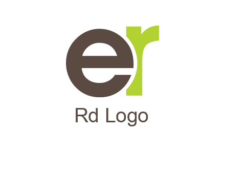 letter E overlapping letter R